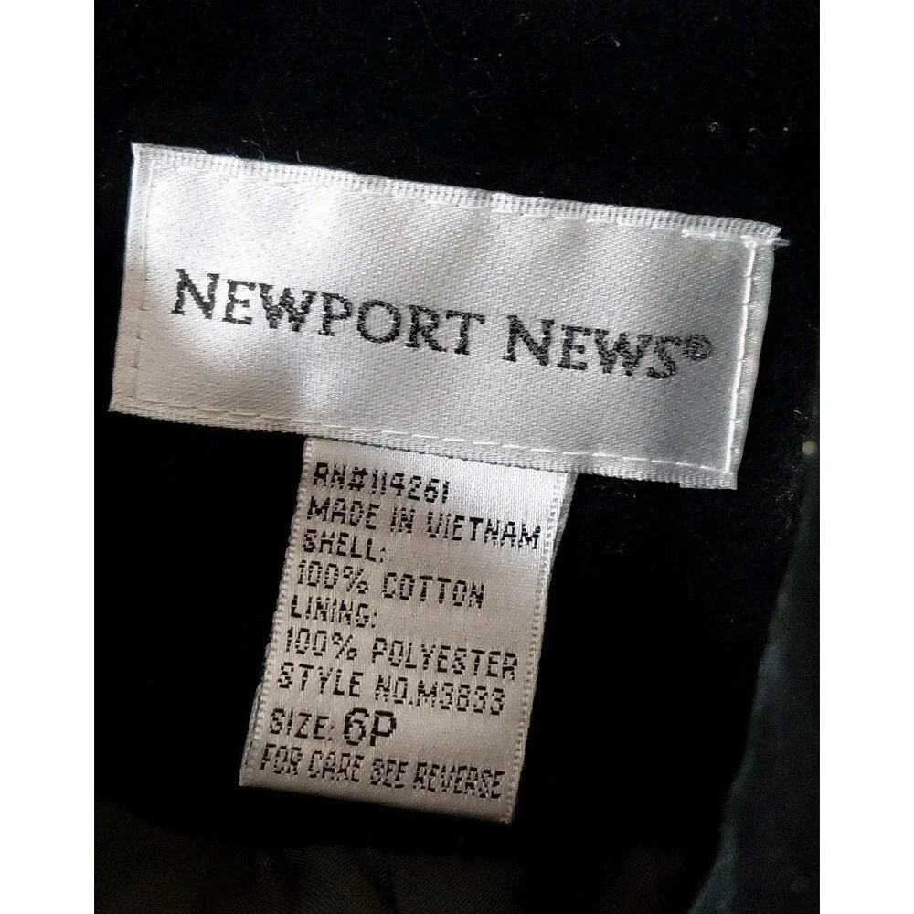 Newport News SP Petite Black Velvet Velour Double Breasted Maxi Trench Coat - Picture 11 of 11
